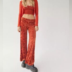 UO NWT  Velvet burnout flare trousers size 12